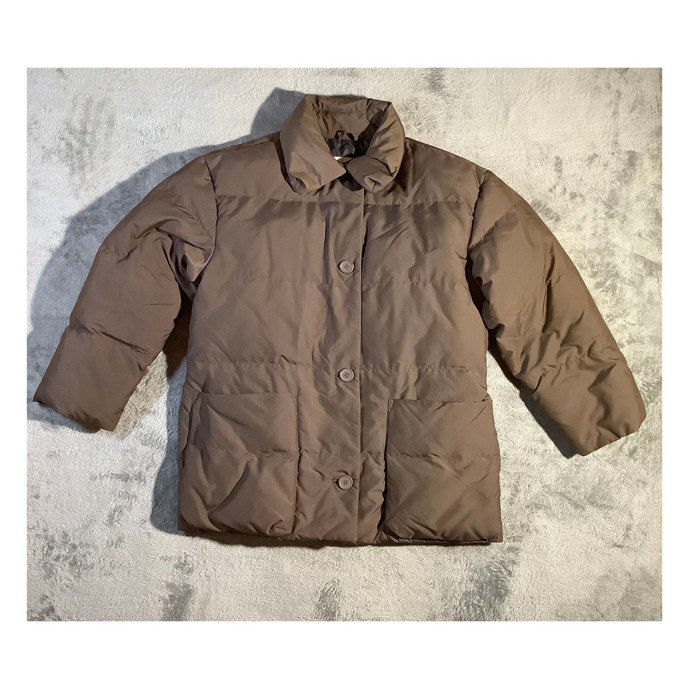Eddie Bauer Vintage Women's XS Brown Goose Down Puffer Jacket Parka Coat